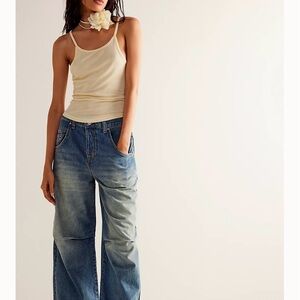 We The Free Twin Flame Mid Rise Cropped Wide Leg